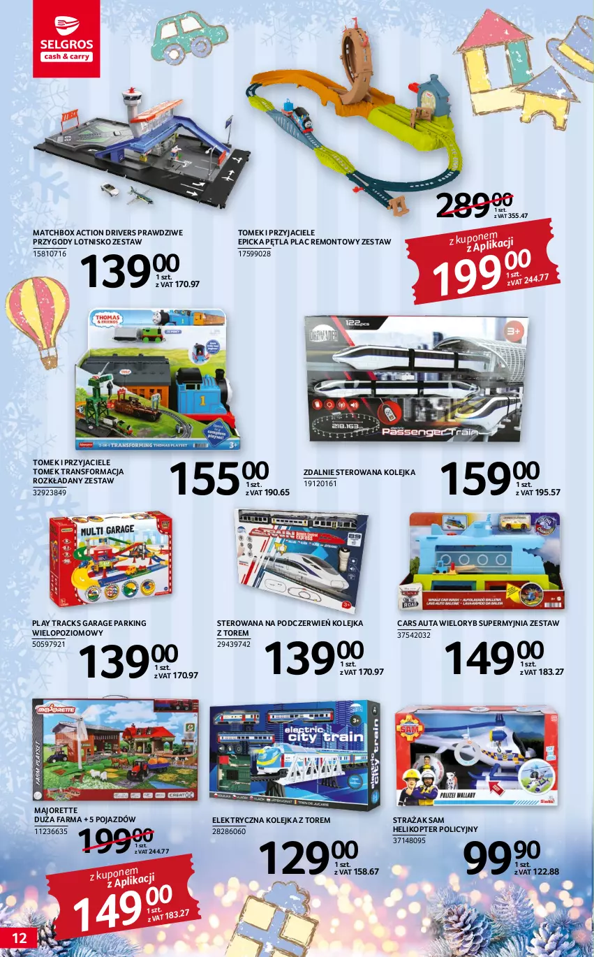 Gazetka promocyjna Selgros - Katalog Zabawki - ważna 17.11 do 30.11.2022 - strona 12 - produkty: Cars, Fa, Helikopter, Kolejka, Olej, Pojazd, Tran