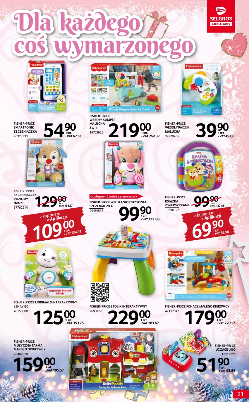 Gazetka promocyjna Selgros - Katalog Zabawki - ważna 17.11 do 30.11.2022 - strona 21 - produkty: Fa, Fisher-Price, Książka, Smartfon, Stolik, Tera