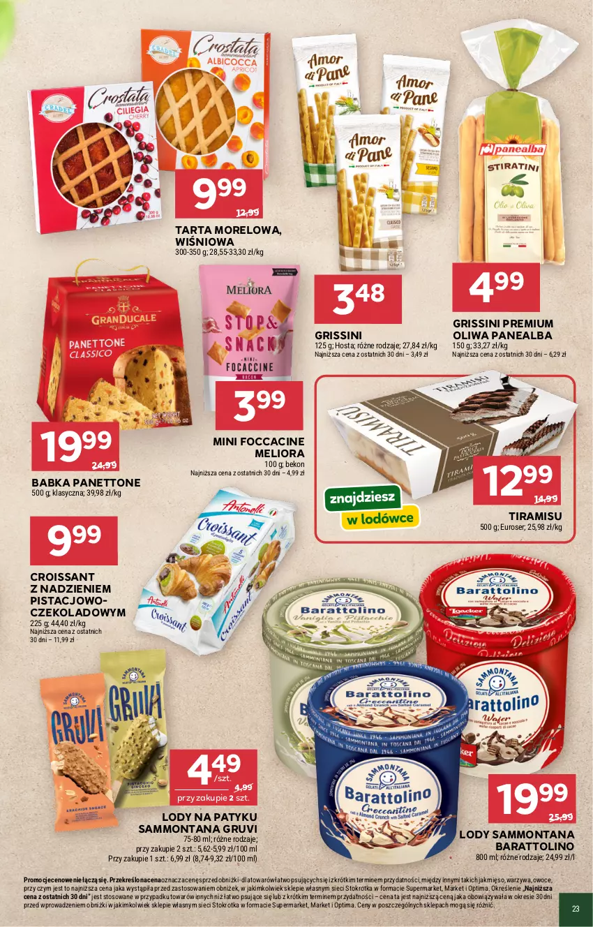 Gazetka promocyjna Stokrotka - Włochy od kuchni - ważna 16.04 do 06.05.2026 - strona 8 - produkty: Babka, Beko, Croissant, Grissini, Lody, Mięso, Optima, Owoce, Ser, Tarta, Warzywa