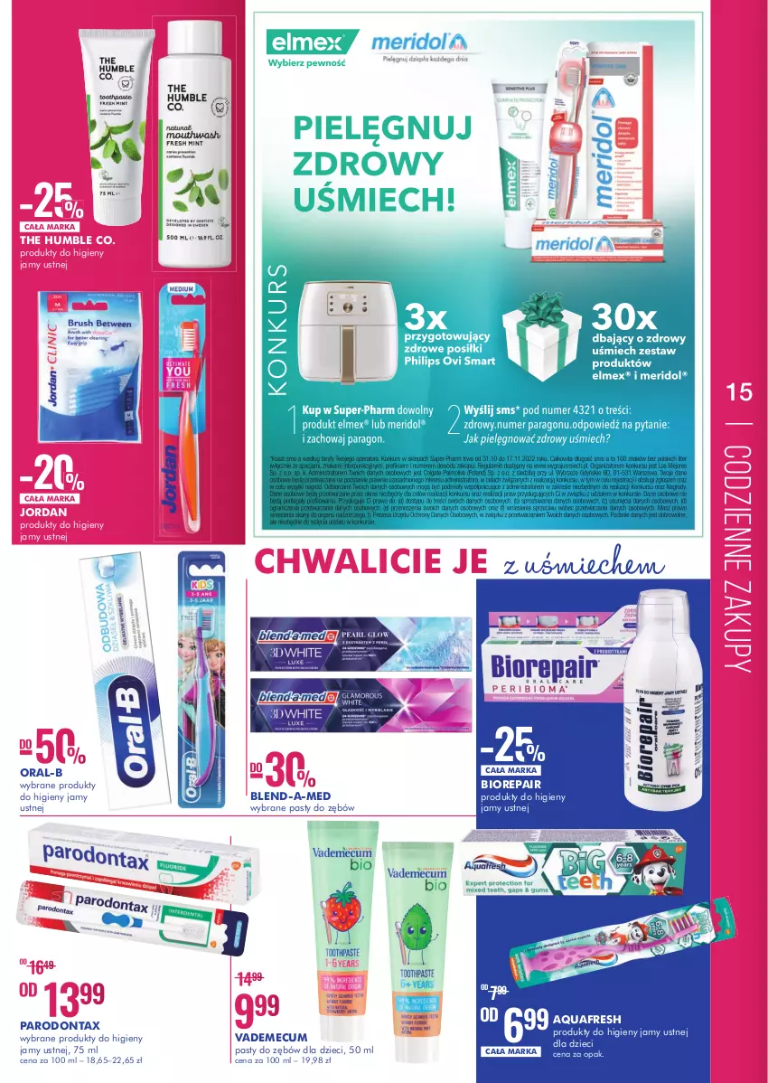 Gazetka promocyjna Super Pharm - Gazetka - ważna 31.10 do 17.11.2022 - strona 15 - produkty: Aquafresh, Biorepair, Blend-a-Med, Dzieci, Parodontax, Vademecum