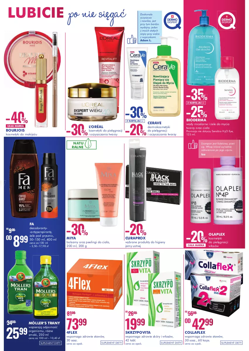 Gazetka promocyjna Super Pharm - Gazetka - ważna 31.10 do 17.11.2022 - strona 3 - produkty: Antyperspirant, BIC, Bioderma, Bourjois, CeraVe, Collaflex, Curaprox, Dezodorant, Fa, Kosmetyki do pielęgnacji, L’Oréal, Makijaż, Peeling, Por, Suplement diety, Szampon, Tran, Zdrowie