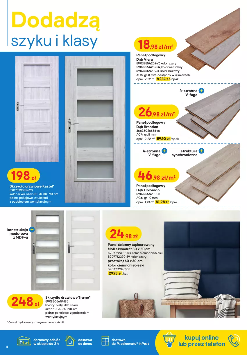 Gazetka promocyjna Castorama - Gazetka Castorama - ważna 19.04 do 03.05.2021 - strona 16 - produkty: Astor, Dekoral, Drzwi, Dulux, Fa, Gra, Klej, Narożnik, Panel podłogowy, Panel ścienny, Płytka, Por, Rama, Ser, Skrzydło drzwiowe, Telefon