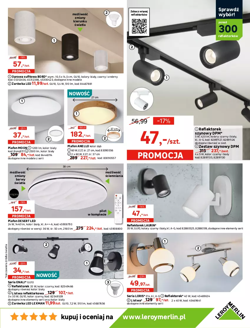 Gazetka promocyjna Leroy Merlin - Nowa Podłoga - ważna 19.01 do 03.03.2022 - strona 13 - produkty: Deser, Lampa, Lampa wisząca, Laur, Listwa, Plafon, Reflektor, Ser