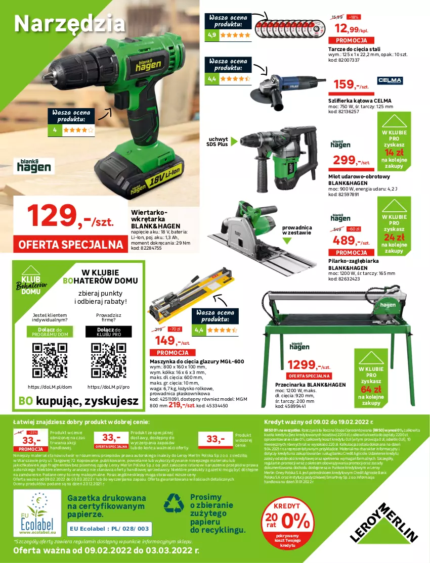 Gazetka promocyjna Leroy Merlin - Nowa Podłoga - ważna 19.01 do 03.03.2022 - strona 24 - produkty: Bateria, Celma, Gra, Kosz, Lazur, Maszynka, Młot, Młot udarowo-obrotowy, Olej, Papier, Pokrywa, Przecinarka, Sok, Sprzedawcy, Szlifierka, Szlifierka kątowa, Szynka, Tarka, Top, Waga, Wiertarkowkrętarka, Wkręt, Wkrętarka