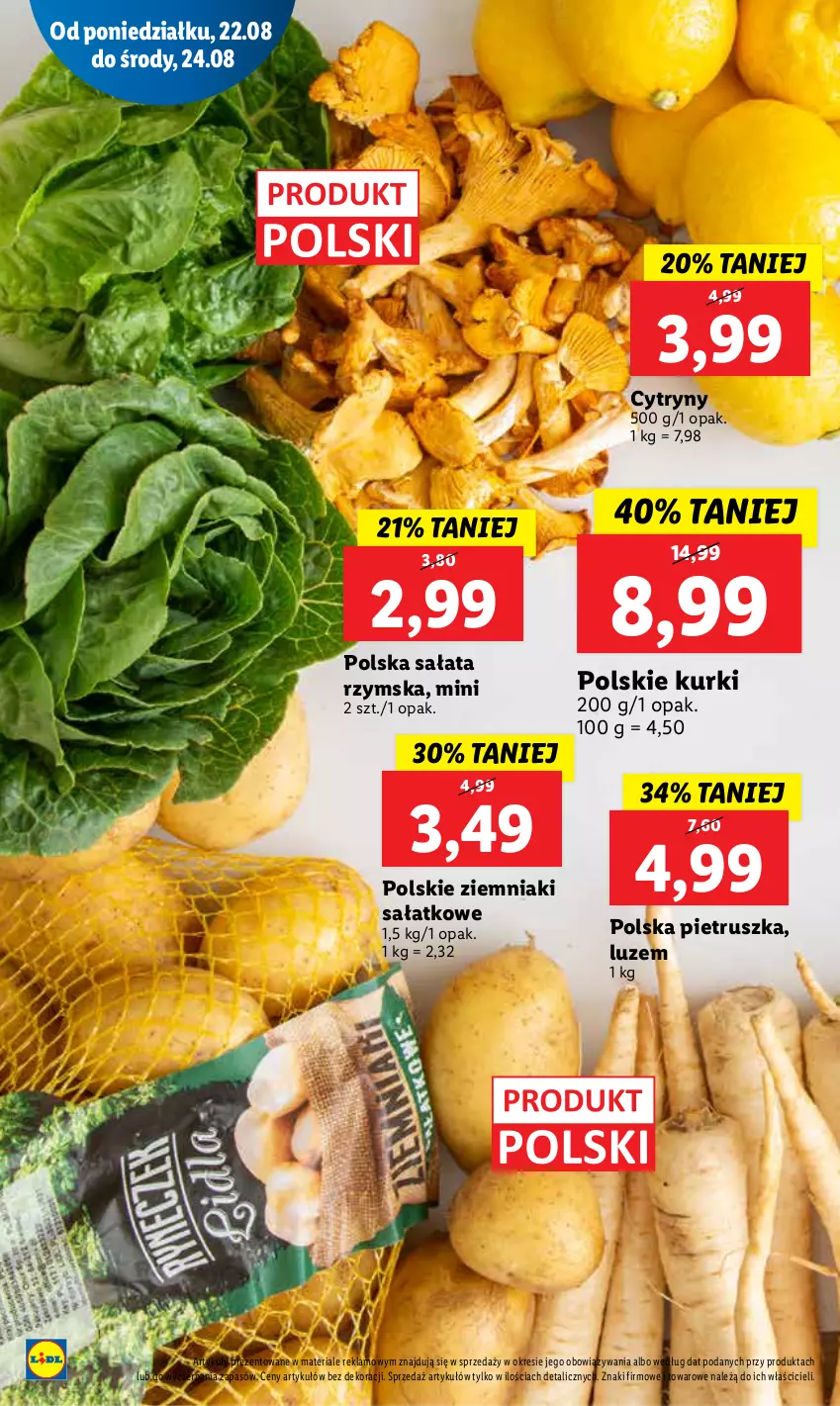 Gazetka promocyjna Lidl - GAZETKA - ważna 22.08 do 24.08.2022 - strona 10 - produkty: Cytryny, Pietruszka, Sałat, Ziemniaki