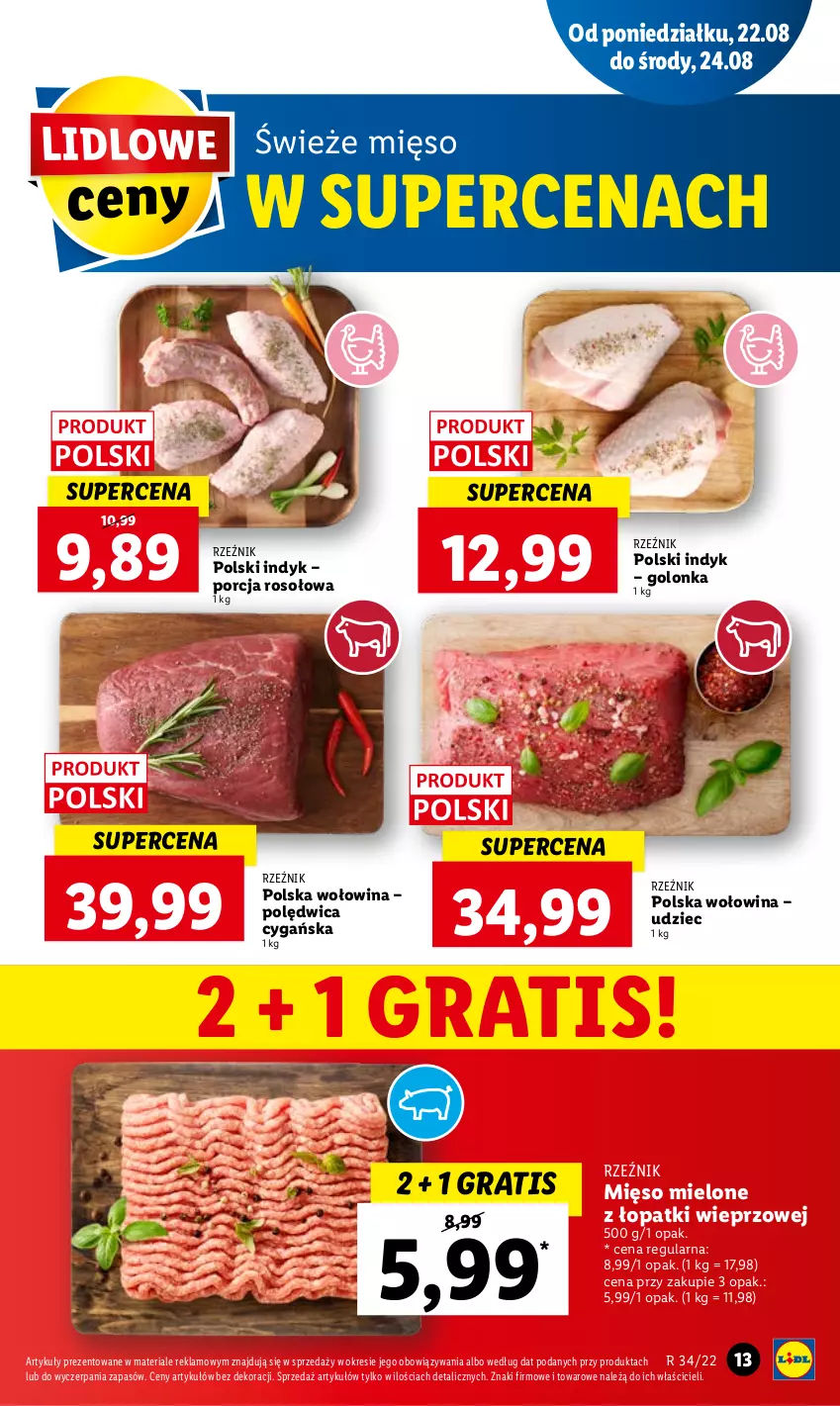 Gazetka promocyjna Lidl - GAZETKA - ważna 22.08 do 24.08.2022 - strona 15 - produkty: Gra, Mięso, Mięso mielone, Mięso mielone z łopatki wieprzowej, Polędwica, Por, Wołowina