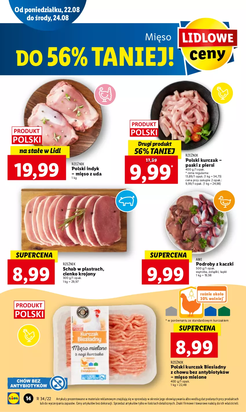 Gazetka promocyjna Lidl - GAZETKA - ważna 22.08 do 24.08.2022 - strona 16 - produkty: Kurczak, Mięso, Mięso mielone, Podroby z kaczki, Por