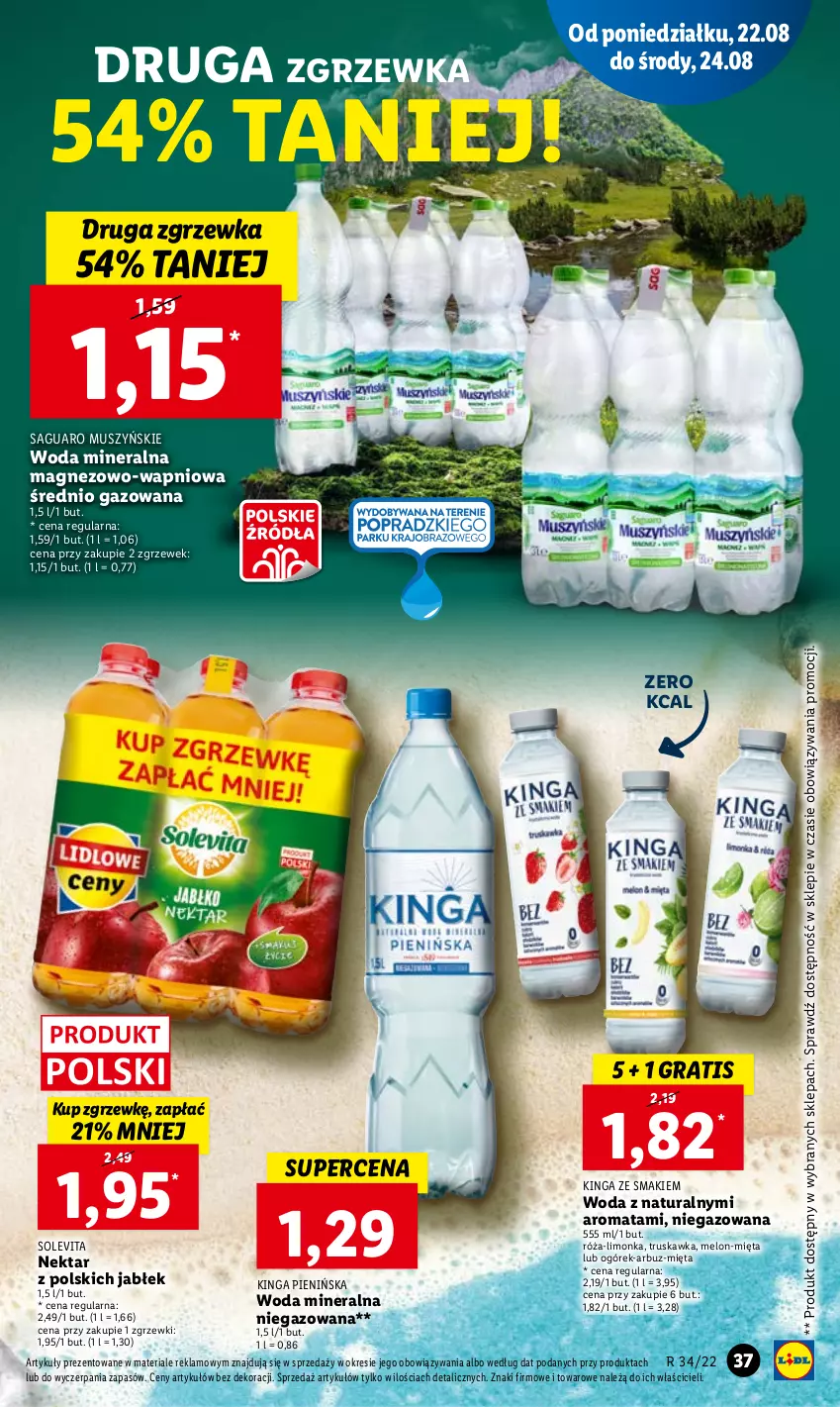 Gazetka promocyjna Lidl - GAZETKA - ważna 22.08 do 24.08.2022 - strona 39 - produkty: Arbuz, Gra, Limonka, Magnez, Melon, Mięta, Mus, Nektar, Ogórek, Róża, Woda, Woda mineralna