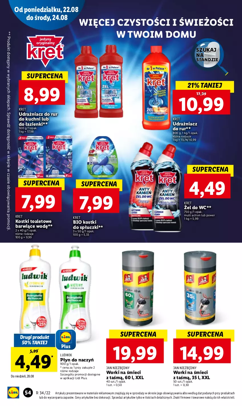 Gazetka promocyjna Lidl - GAZETKA - ważna 22.08 do 24.08.2022 - strona 56 - produkty: Jan Niezbędny, Kret, Ludwik, Worki na śmiec, Worki na śmieci