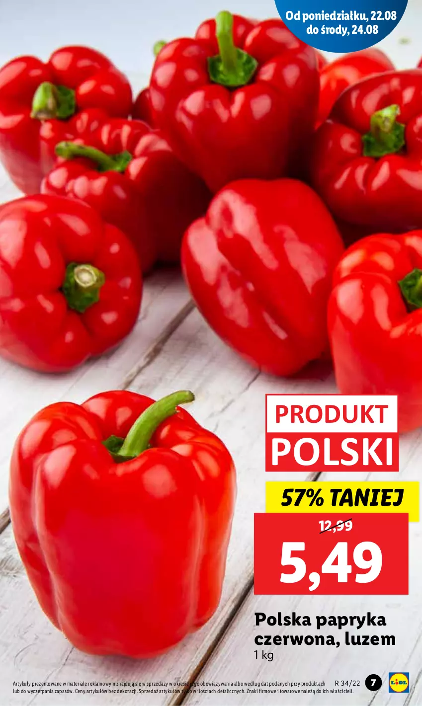 Gazetka promocyjna Lidl - GAZETKA - ważna 22.08 do 24.08.2022 - strona 7 - produkty: Papryka, Papryka czerwona