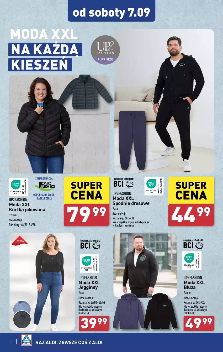 Gazetka promocyjna Aldi - Artykuły przemysłowe i tekstylia - ważna 04.09 do 07.09.2024 - strona 8 - produkty: Bluza, Dres, Fa, Gin, Kurtka, Moda, Por, Spodnie, Spodnie dresowe