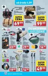 Gazetka promocyjna Aldi - Artykuły przemysłowe i tekstylia - Gazetka - ważna od 07.09 do 07.09.2024 - strona 4 - produkty: Top, Sok, Por, Mus, Gin, Opaska, Telefon, Zawieszki, Kije, Tarka, Latarka czołowa, Wełna, Ręcznik, Torba, Sport, Latarka, Zestaw sztućców, Kubek, Lornetka, Obiektyw, Akumulator, Fa