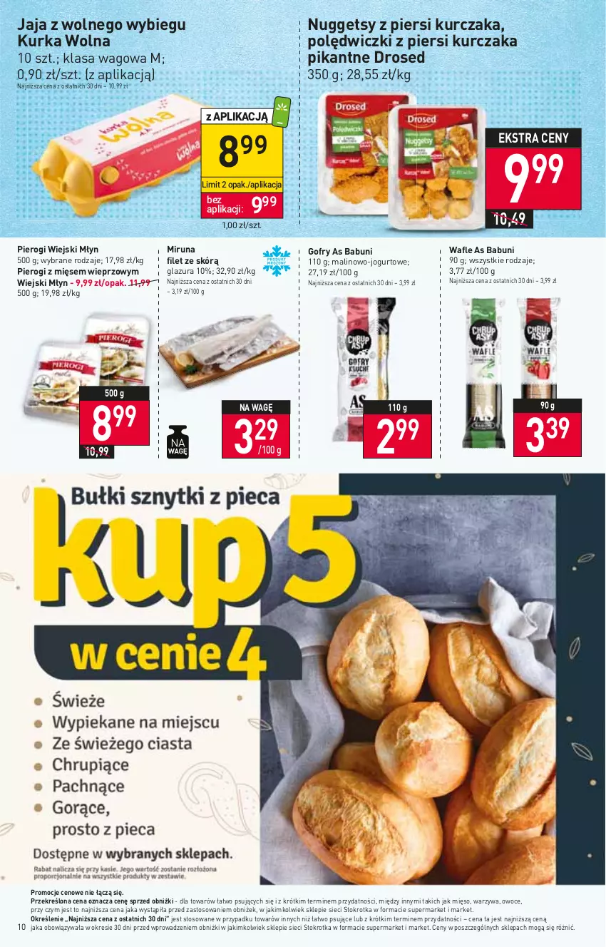 Gazetka promocyjna Stokrotka - Market - ważna 25.01 do 31.01.2024 - strona 11 - produkty: Babuni, Glazura, Gofry, Jaja, Jaja z wolnego wybiegu, Jogurt, Kurczak, Lazur, Mięso, Miruna, Owoce, Pierogi, Wafle, Warzywa