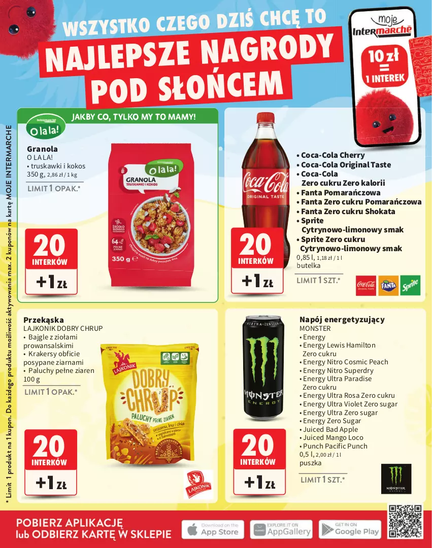 Gazetka promocyjna Intermarche - Gazetka Intermarche - ważna 02.06 do 31.08.2025 - strona 12 - produkty: Bajgle, Cif, Coca-Cola, Fa, Fanta, Gin, Gra, Granola, Kokos, Krakersy, Lajkonik, Mango, Napój, Sprite, Truskawki
