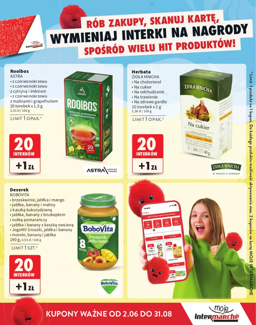 Gazetka promocyjna Intermarche - Gazetka Intermarche - ważna 02.06 do 31.08.2025 - strona 13 - produkty: Banany, BoboVita, Brzoskwinie, Cukier, Deser, Gra, Gruszki, Herbata, Imbir, Jabłka, Maliny, Mango, Ser, Serek