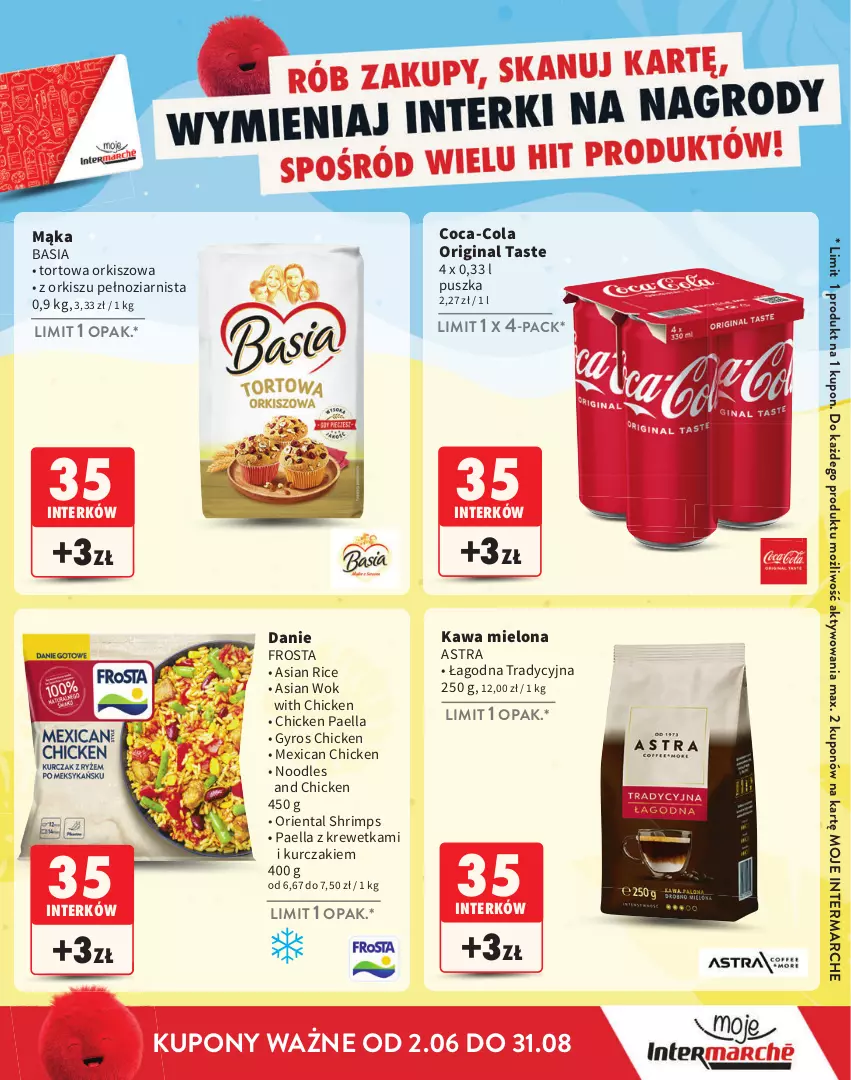 Gazetka promocyjna Intermarche - Gazetka Intermarche - ważna 02.06 do 31.08.2025 - strona 21 - produkty: Basia, Coca-Cola, Frosta, Gin, Gyros, Kawa, Kawa mielona, Kurczak, Mąka