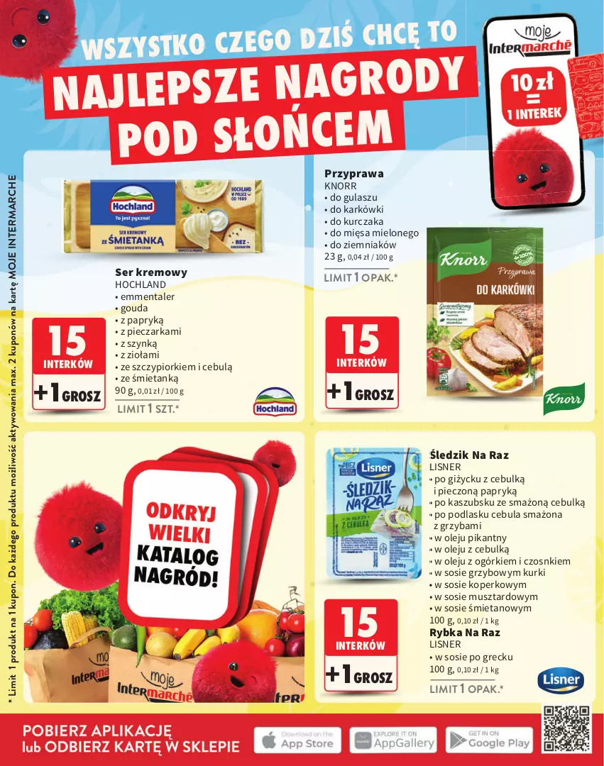 Gazetka promocyjna Intermarche - Gazetka Intermarche - ważna 02.06 do 31.08.2025 - strona 8 - produkty: Cebula, Cebula smażona, Emmental, Gouda, Hochland, Knorr, Kurczak, Lisner, Mus, Olej, Piec, Pieczarka, Rybka na raz, Ser, Sos