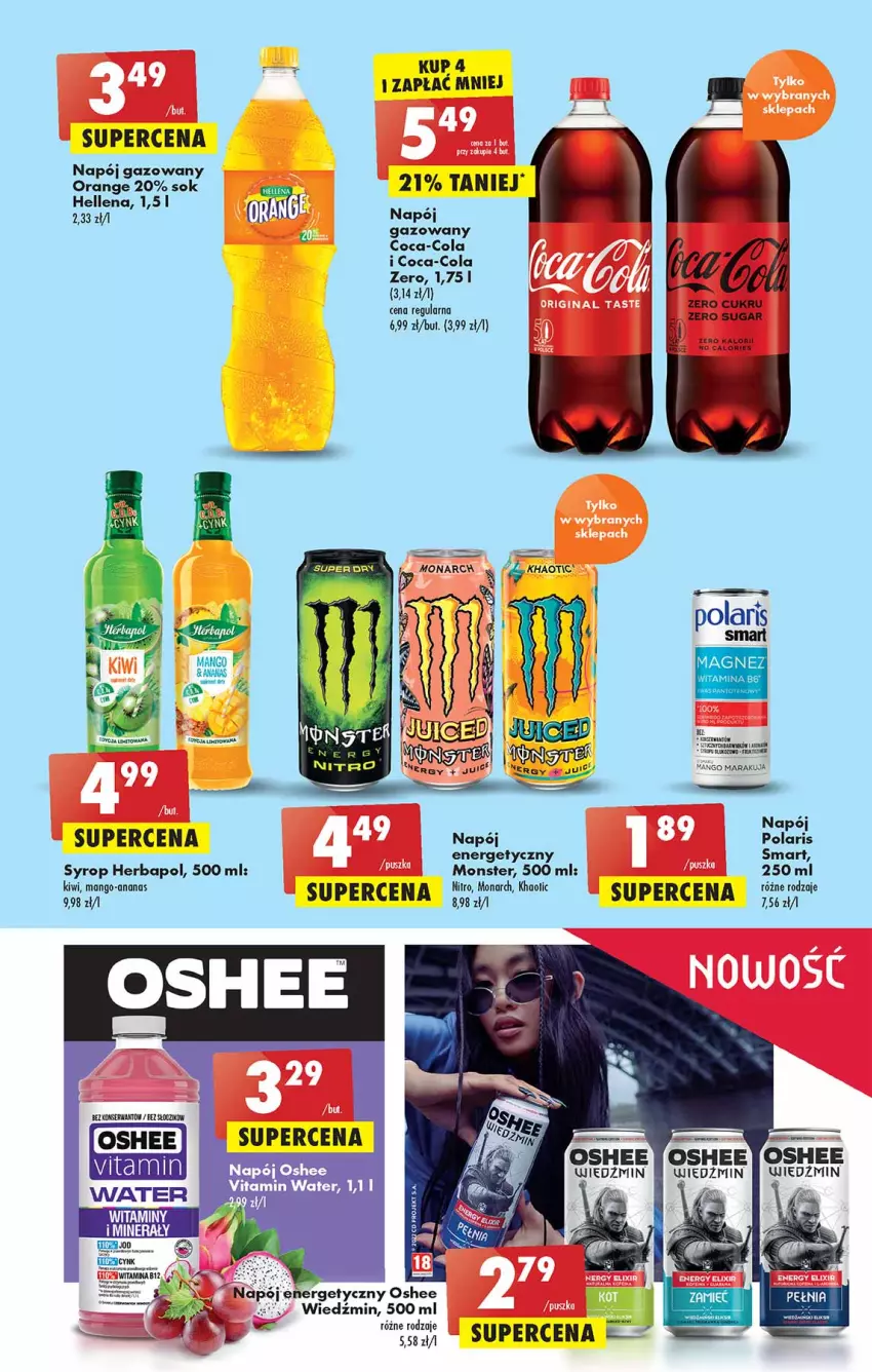 Gazetka promocyjna Biedronka - W tym tygodniu - ważna 28.07 do 03.08.2022 - strona 41 - produkty: Ananas, Coca-Cola, Gin, Hellena, Herbapol, Kiwi, Magnez, Mango, Napój, Napój energetyczny, Oshee, Ser, Syrop