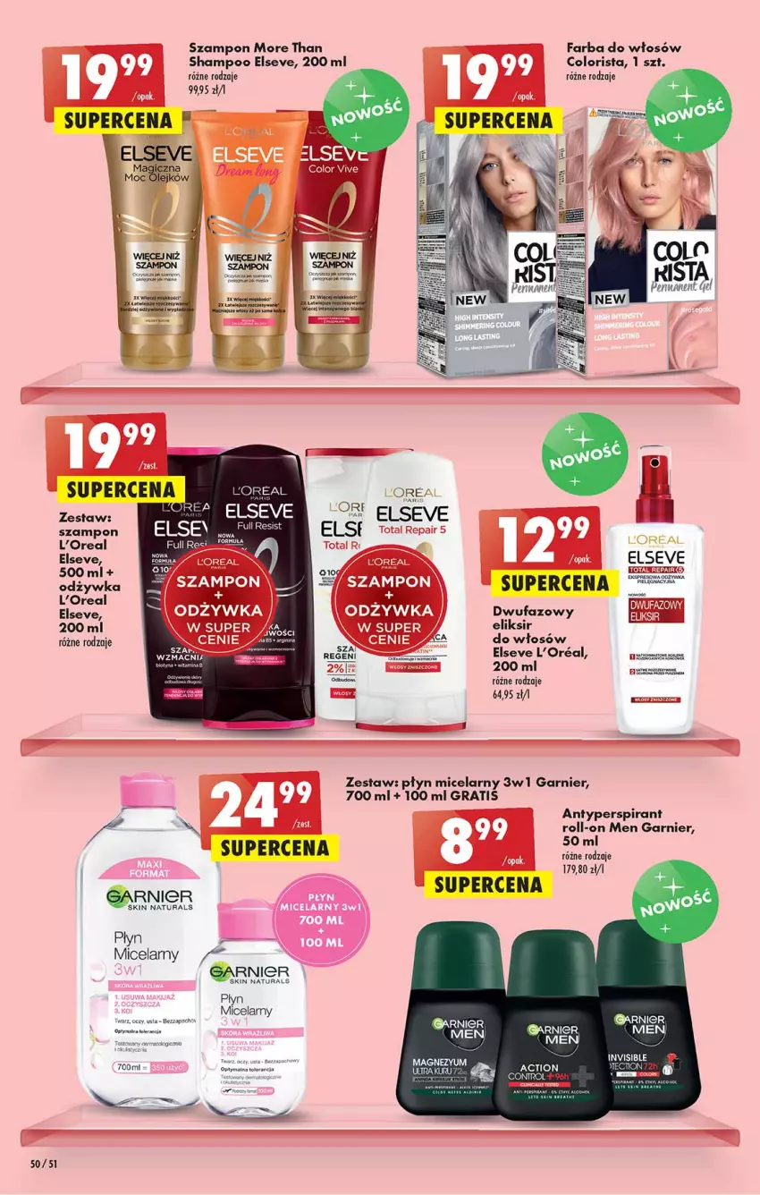 Gazetka promocyjna Biedronka - W tym tygodniu - ważna 28.07 do 03.08.2022 - strona 50 - produkty: AEG, Antyperspirant, Elseve, Fa, Farba do włosów, Garnier, Gra, Olej, Płyn micelarny, Szampon