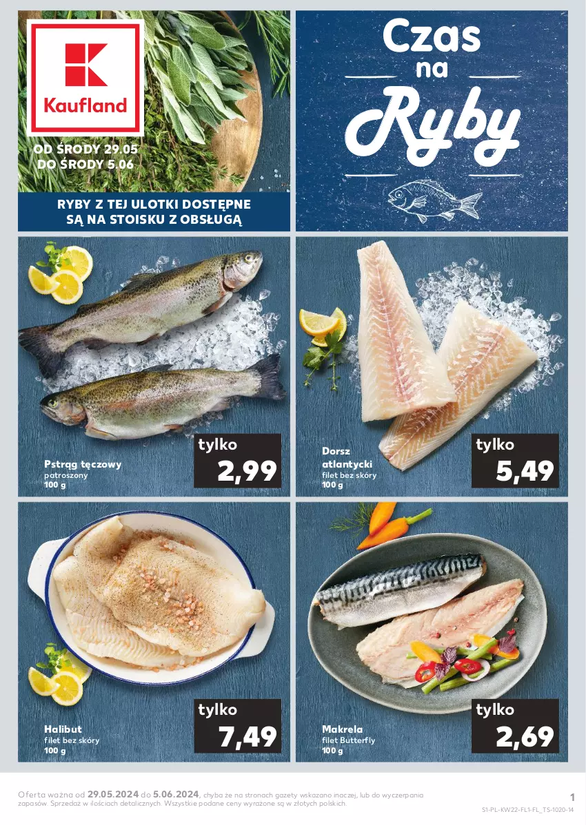 Gazetka promocyjna Kaufland - Mocny Start - ważna 29.05 do 05.06.2024 - strona 1 - produkty: Dorsz, Halibut, Pstrąg, Pstrąg tęczowy