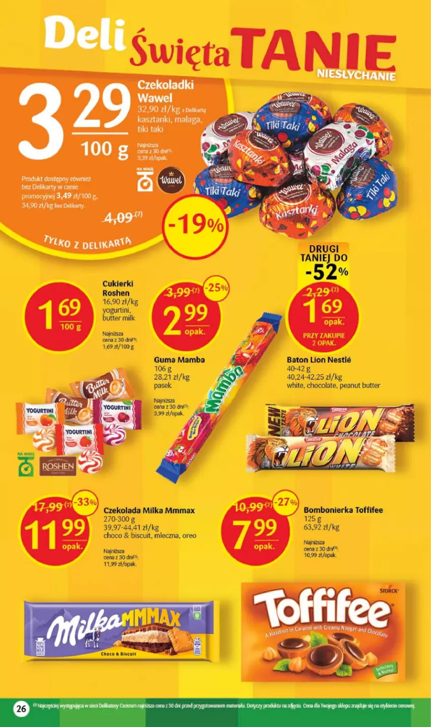 Gazetka promocyjna Delikatesy Centrum - Gazetka DC10 - ważna 09.03 do 15.03.2023 - strona 26 - produkty: Baton, Cukier, Cukierki, Czekolada, Lion, Milka, Oreo, Toffifee, Wawel