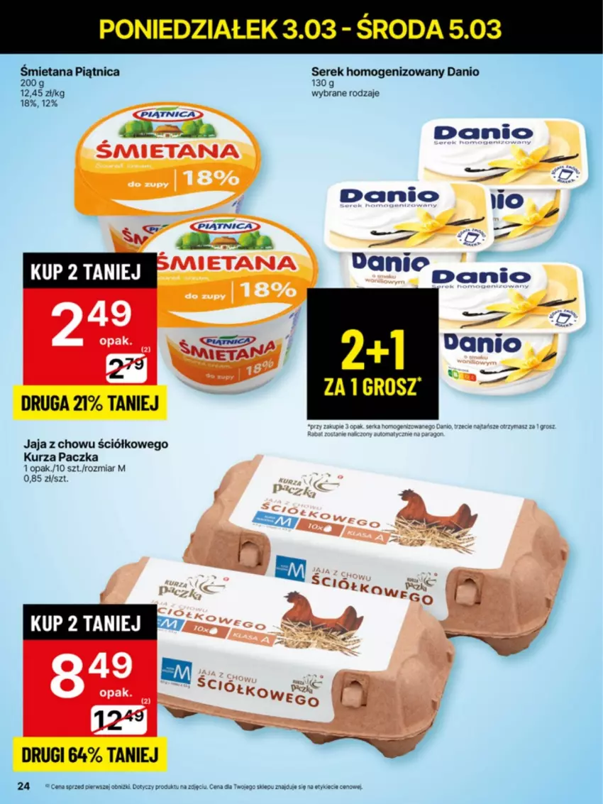 Gazetka promocyjna Delikatesy Centrum - NOWA GAZETKA Delikatesy Centrum od 3 marca! 3-9.03.2025 - ważna 03.03 do 09.03.2025 - strona 24 - produkty: Danio, Jaja, Piątnica, Ser, Serek, Serek homogenizowany