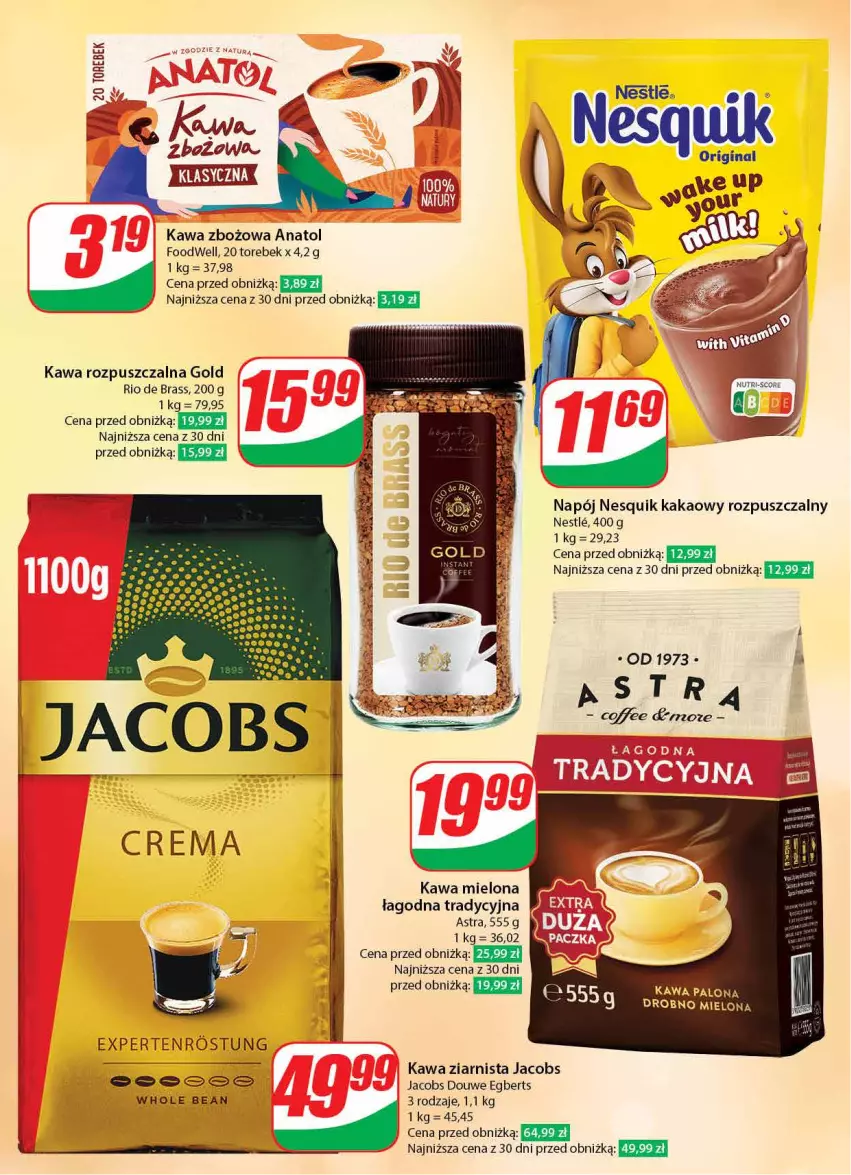 Gazetka promocyjna Dino - Gazetka 4 - ważna 23.01 do 30.01.2024 - strona 8 - produkty: Jacobs, Kakao, Kawa, Kawa mielona, Kawa rozpuszczalna, Kawa zbożowa, Kawa ziarnista, Napój, Nesquik