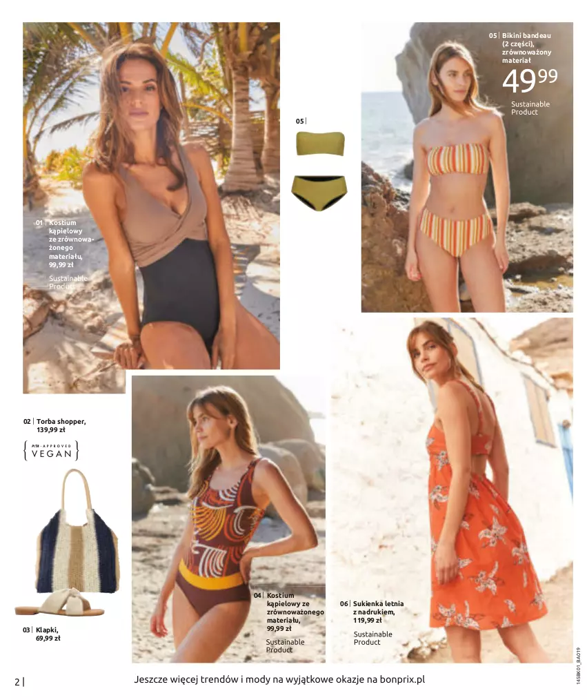 Gazetka promocyjna Bonprix - Twoje lato – twój look! - ważna 30.05 do 30.11.2022 - strona 4 - produkty: Bikini, Klapki, Kostium, Sukienka, Torba