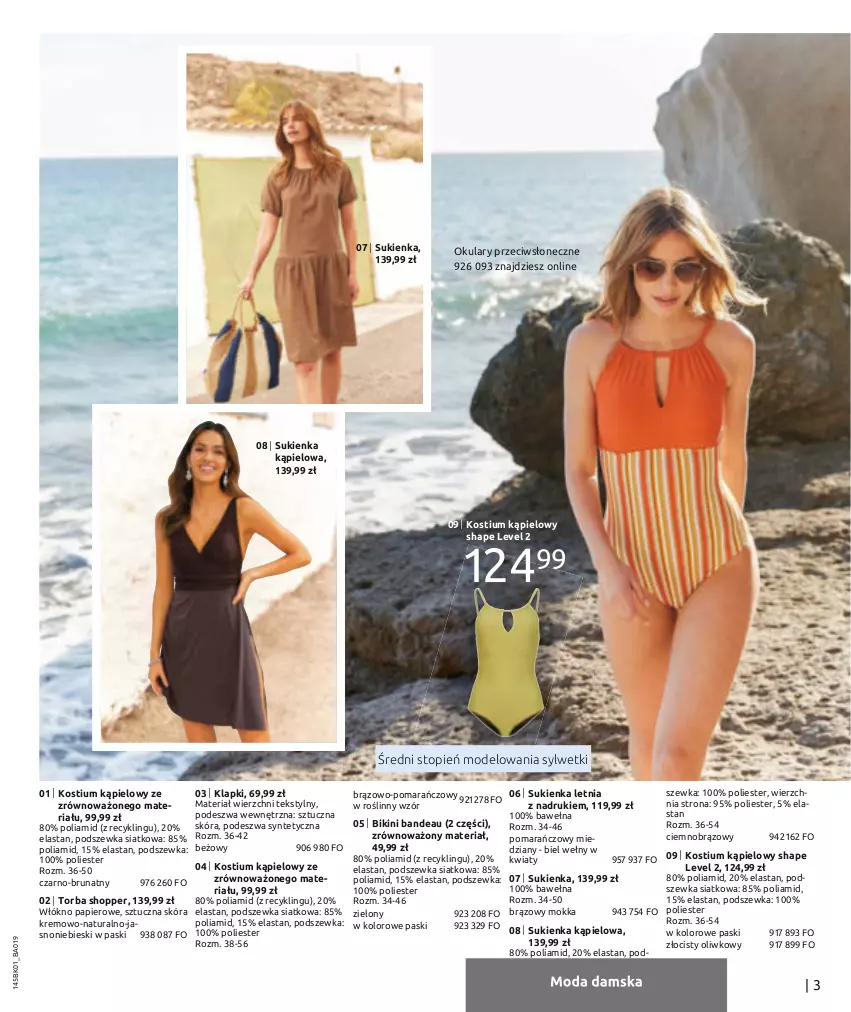 Gazetka promocyjna Bonprix - Twoje lato – twój look! - ważna 30.05 do 30.11.2022 - strona 5 - produkty: Bikini, Klapki, Kostium, Papier, Sukienka, Top, Torba, Wełna