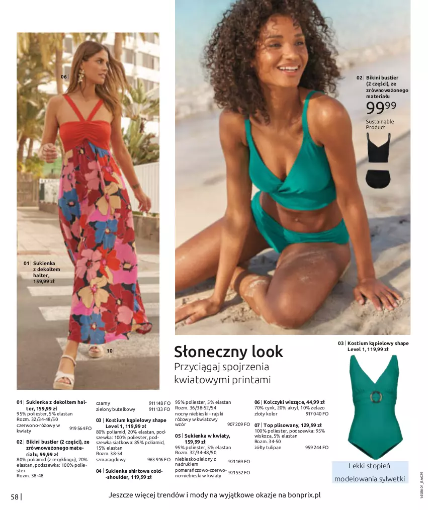 Gazetka promocyjna Bonprix - Twoje lato – twój look! - ważna 30.05 do 30.11.2022 - strona 60 - produkty: Bikini, Cynk, Kolczyki, Kostium, Sukienka, Top, Tulipan