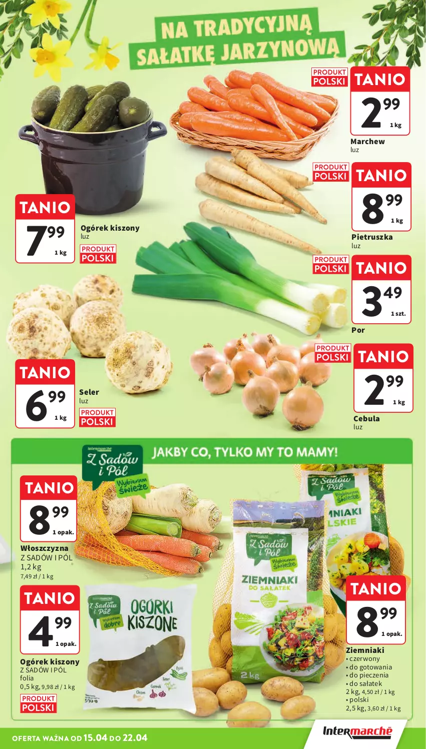 Gazetka promocyjna Intermarche - Gazetka Intermarche - ważna 15.04 do 22.04.2025 - strona 17 - produkty: Cebula, Ogórek, Piec, Pietruszka, Por, Sałat, Ziemniaki