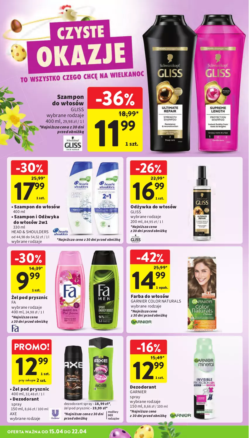 Gazetka promocyjna Intermarche - Gazetka Intermarche - ważna 15.04 do 22.04.2025 - strona 40 - produkty: Dezodorant, Fa, Farba do włosów, Garnier, Odżywka, Szampon