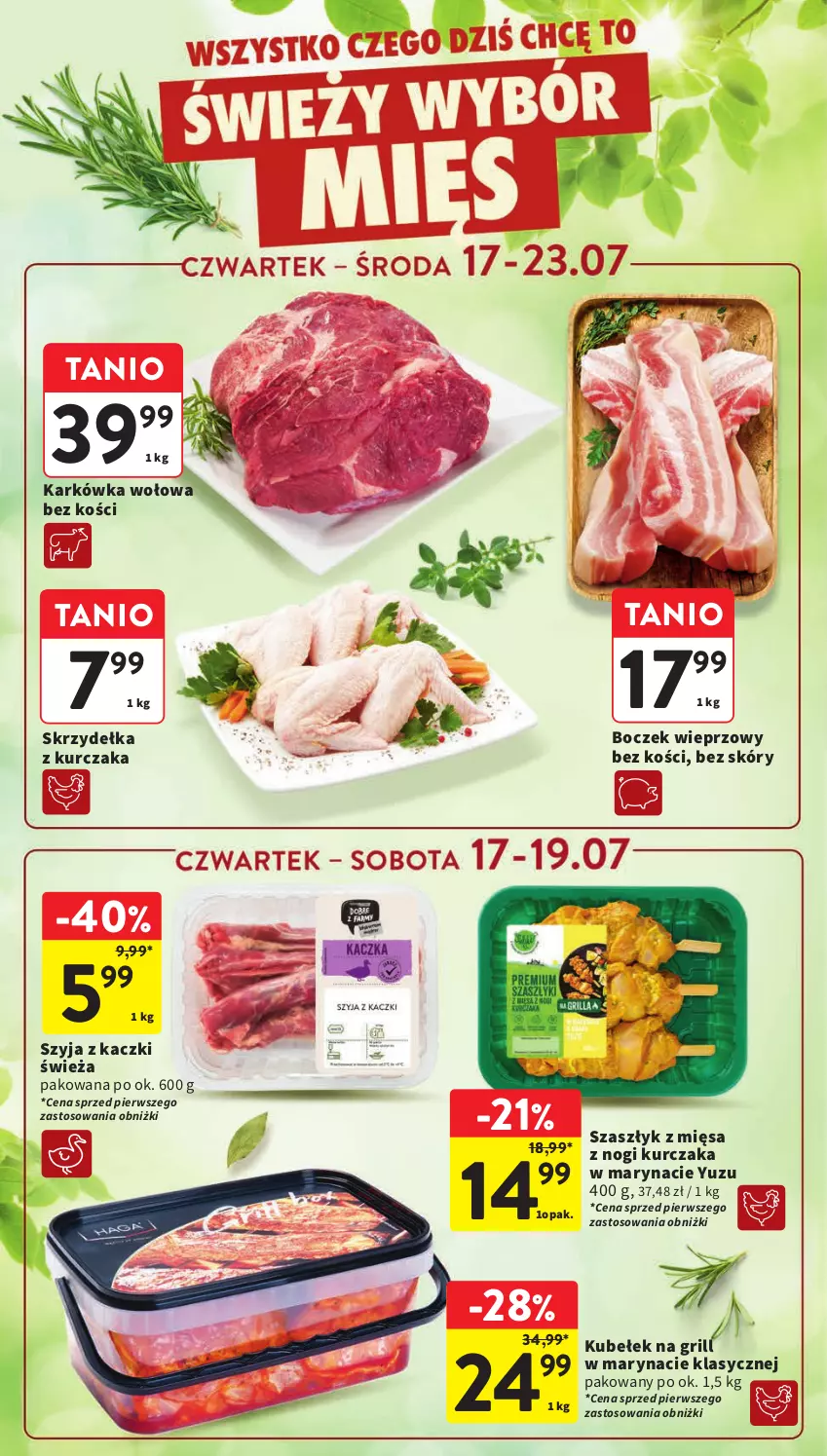 Gazetka promocyjna Intermarche - Gazetka Intermarche - ważna 17.07 do 23.07.2025 - strona 15 - produkty: Boczek, Boczek wieprzowy, Grill, Kurczak, Skrzydełka z kurczaka