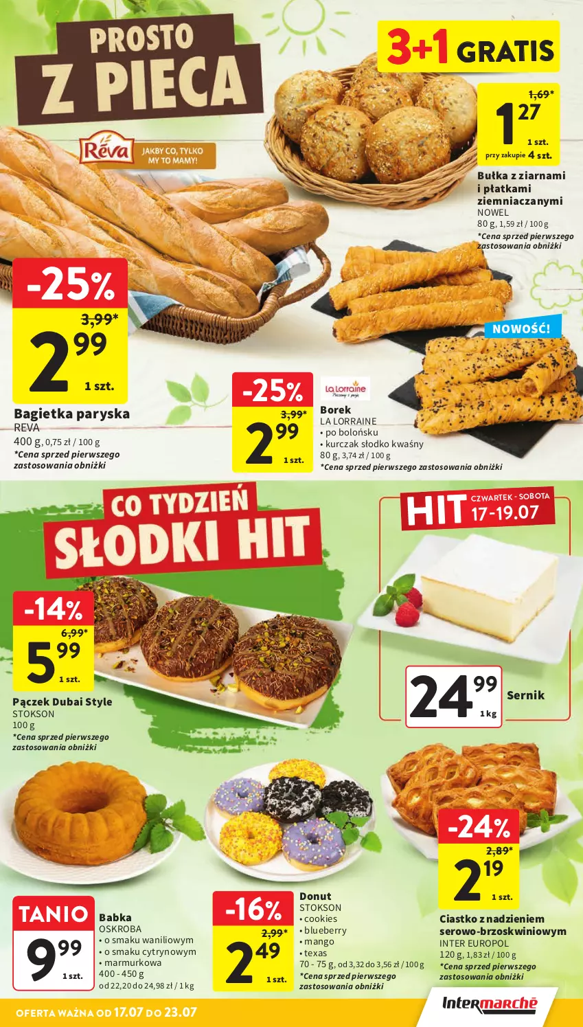 Gazetka promocyjna Intermarche - Gazetka Intermarche - ważna 17.07 do 23.07.2025 - strona 22 - produkty: Babka, Bagietka, Bułka, Donut, Gra, Kurczak, Mango, Pączek, Ser