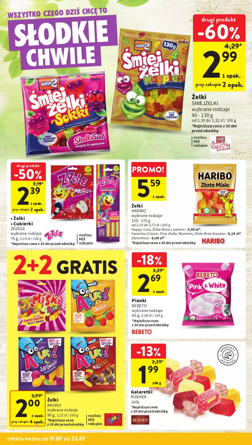 Gazetka promocyjna Intermarche - Gazetka Intermarche - ważna 17.07 do 23.07.2025 - strona 27 - produkty: Cukier, Cukierki, Fa, Gala, Galaretki, Gra, Haribo, Pico-Balla, Sok