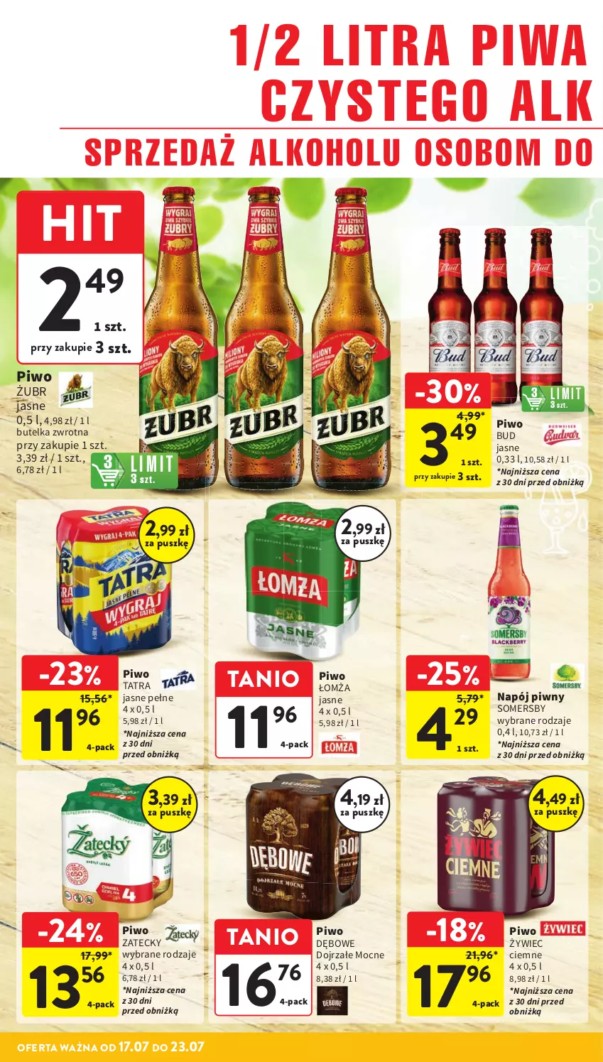 Gazetka promocyjna Intermarche - Gazetka Intermarche - ważna 17.07 do 23.07.2025 - strona 33 - produkty: Napój, Piwa, Piwo, Somersby, Tatra