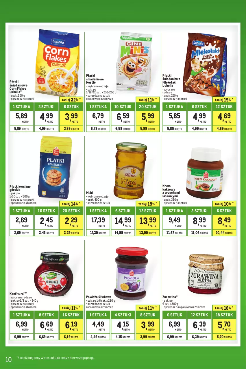 Gazetka promocyjna Makro - Kupujesz więcej płacisz mniej - oferta z alkoholem - ważna 01.07 do 31.07.2023 - strona 10 - produkty: Bell, Bella, Corn flakes, Danio, Kakao, Konfitura, Lubella, Miód, Mleko, Nestlé, Płatki owsiane