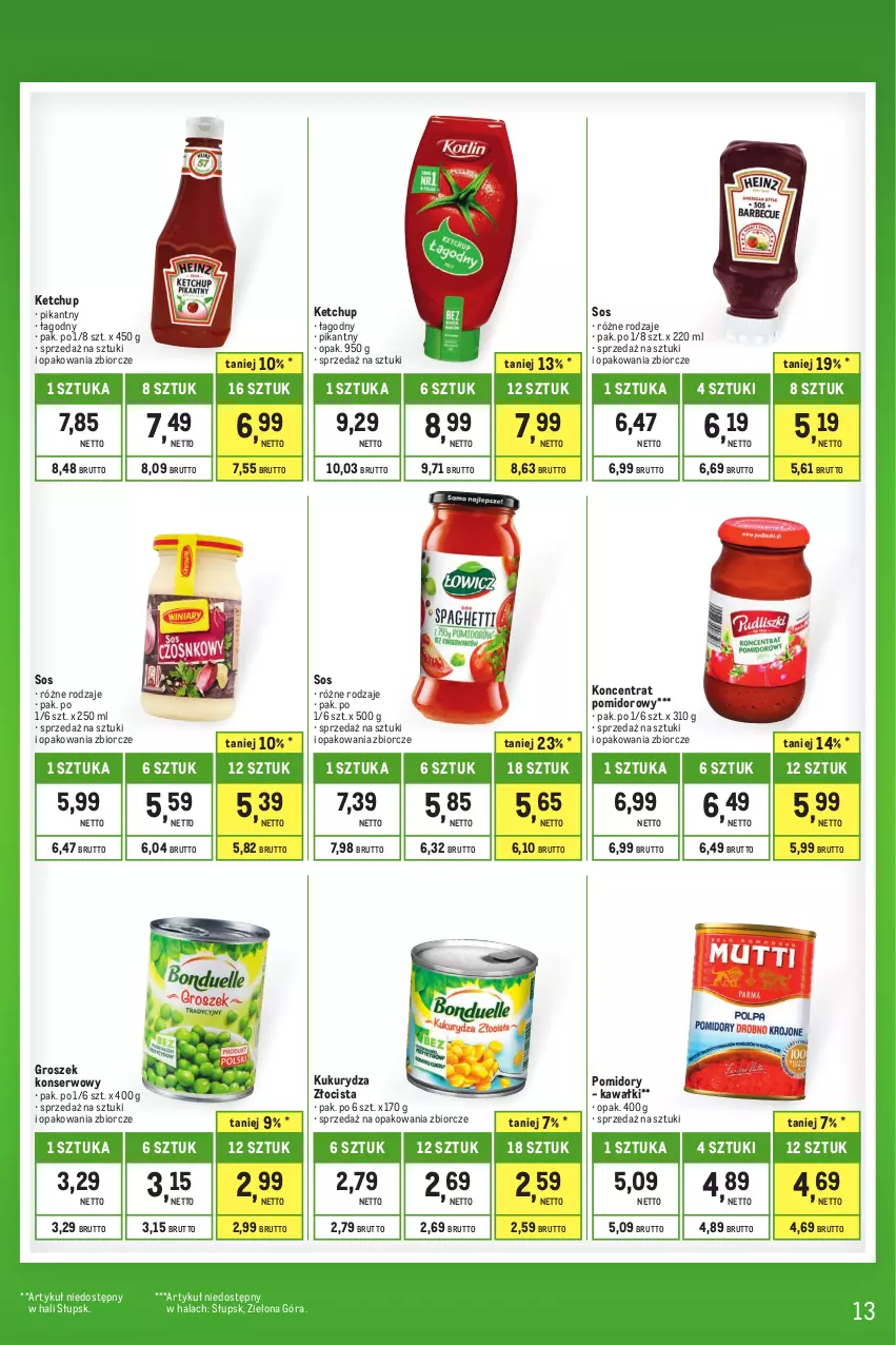 Gazetka promocyjna Makro - Kupujesz więcej płacisz mniej - oferta z alkoholem - ważna 01.07 do 31.07.2023 - strona 13 - produkty: Groszek, Kawa, Ketchup, Koncentrat pomidorowy, Kukurydza, Pomidory, Ser, Sos