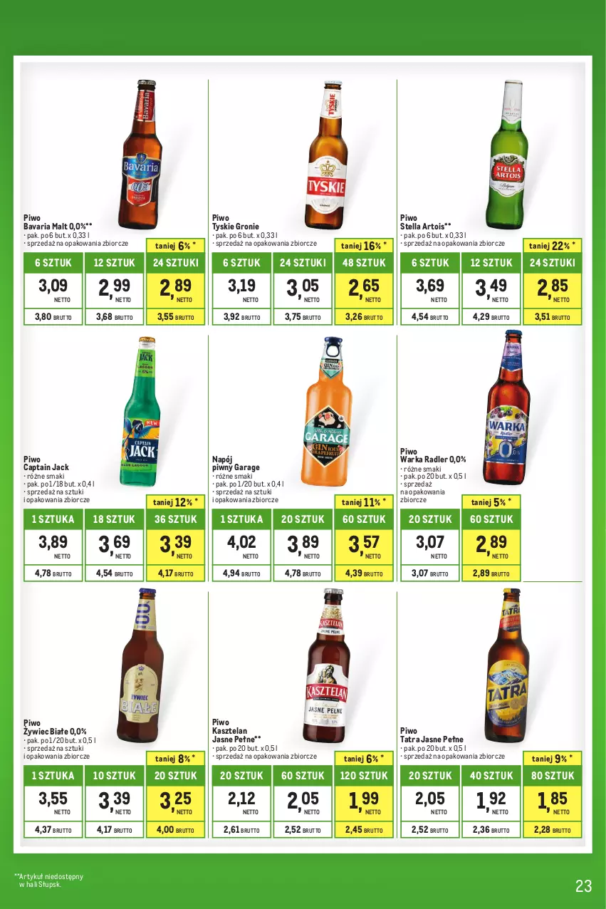 Gazetka promocyjna Makro - Kupujesz więcej płacisz mniej - oferta z alkoholem - ważna 01.07 do 31.07.2023 - strona 23 - produkty: Captain Jack, Kasztelan, Napój, Piwo, Radler, Tatra, Tyskie, Warka