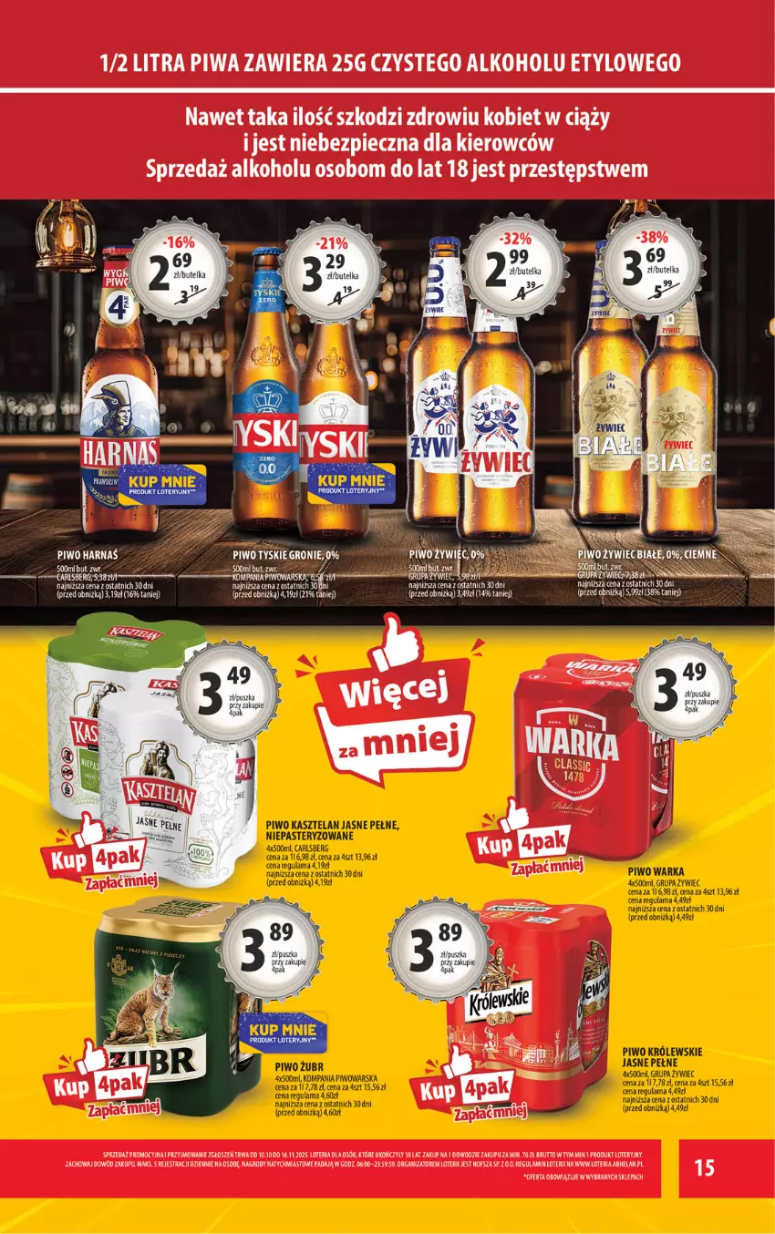 Gazetka promocyjna Arhelan - Gazetka - ważna 24.10 do 02.11.2025 - strona 15 - produkty: Fa, Harnaś, Piec, Piwa, Piwo