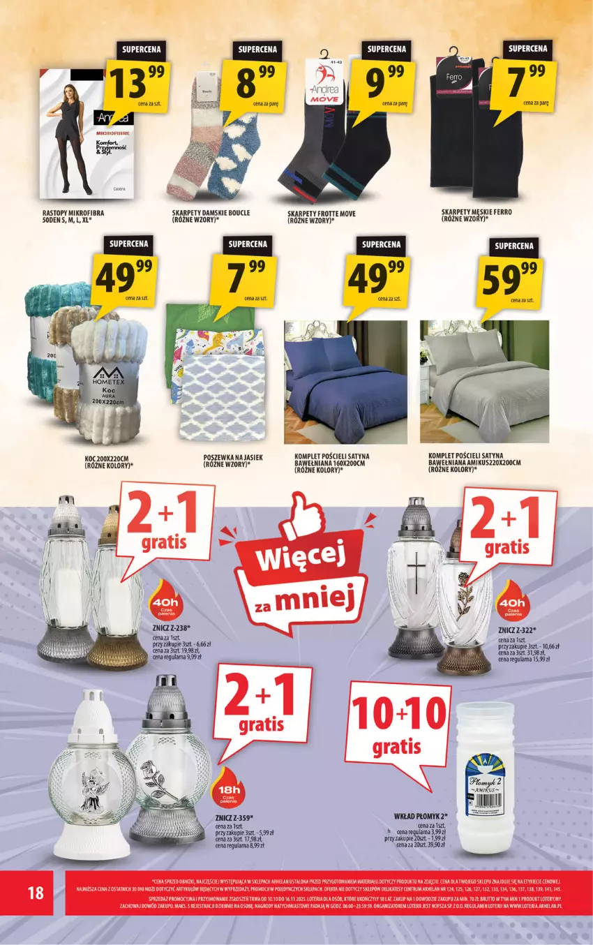 Gazetka promocyjna Arhelan - Gazetka - ważna 24.10 do 02.11.2025 - strona 18 - produkty: Fa, K2, Karp, Koc, Komplet pościeli, Pościel, Rum, Top, Znicz
