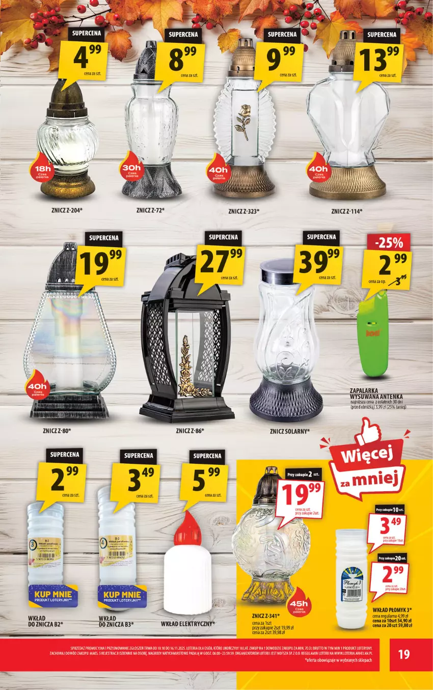Gazetka promocyjna Arhelan - Gazetka - ważna 24.10 do 02.11.2025 - strona 19 - produkty: Znicz