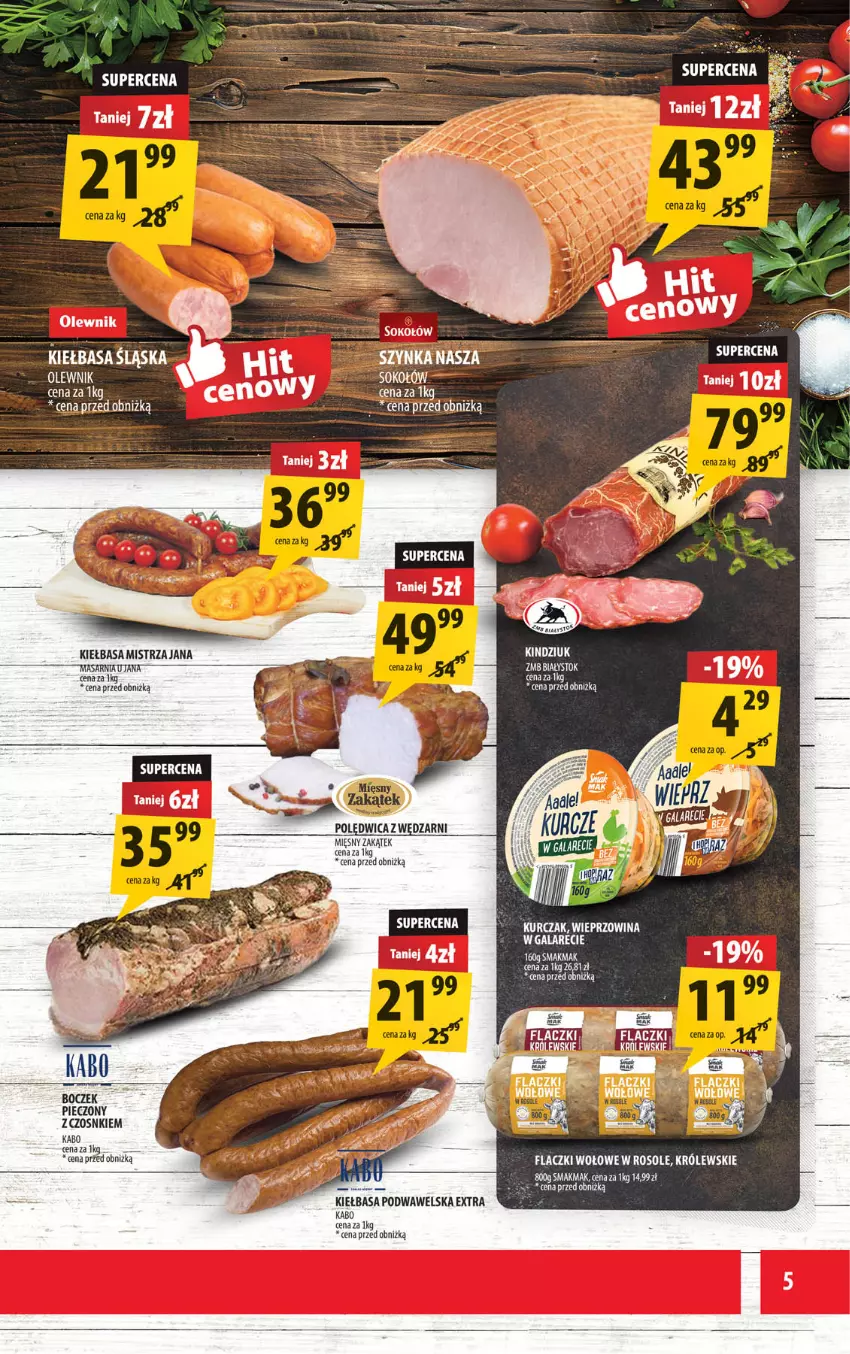 Gazetka promocyjna Arhelan - Gazetka - ważna 24.10 do 02.11.2025 - strona 5 - produkty: Boczek, Boczek pieczony, Flaczki wołowe, Gala, Kiełbasa, Królewski, Kurczak, LG, Olewnik, Piec, Szynka, Wawel, Wieprzowina