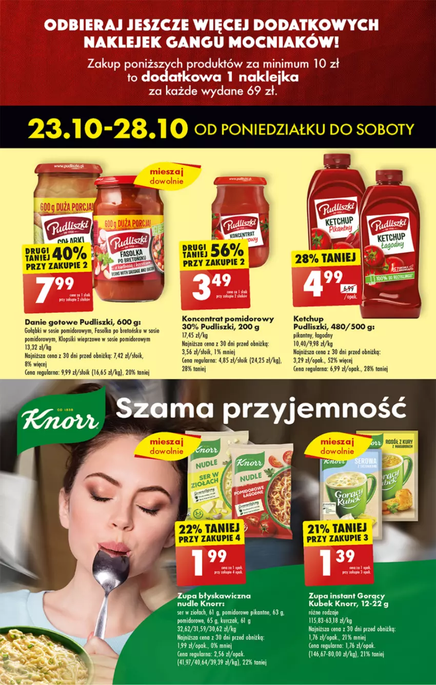 Gazetka promocyjna Biedronka - Od poniedzialku - ważna 23.10 do 28.10.2023 - strona 29 - produkty: Danie gotowe, Fa, Ketchup, Klej, Klopsiki, Knorr, Koncentrat pomidorowy, Kubek, Kurczak, Pudliszki, Sati, Ser, Sos, Zupa