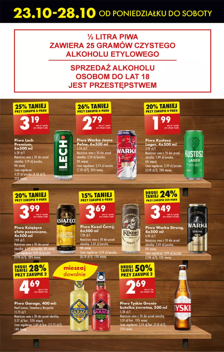 Gazetka promocyjna Biedronka - Od poniedzialku - ważna 23.10 do 28.10.2023 - strona 49 - produkty: Fa, Gra, Kozel, Lech Premium, Piwa, Piwo, Por, Tyskie, Warka