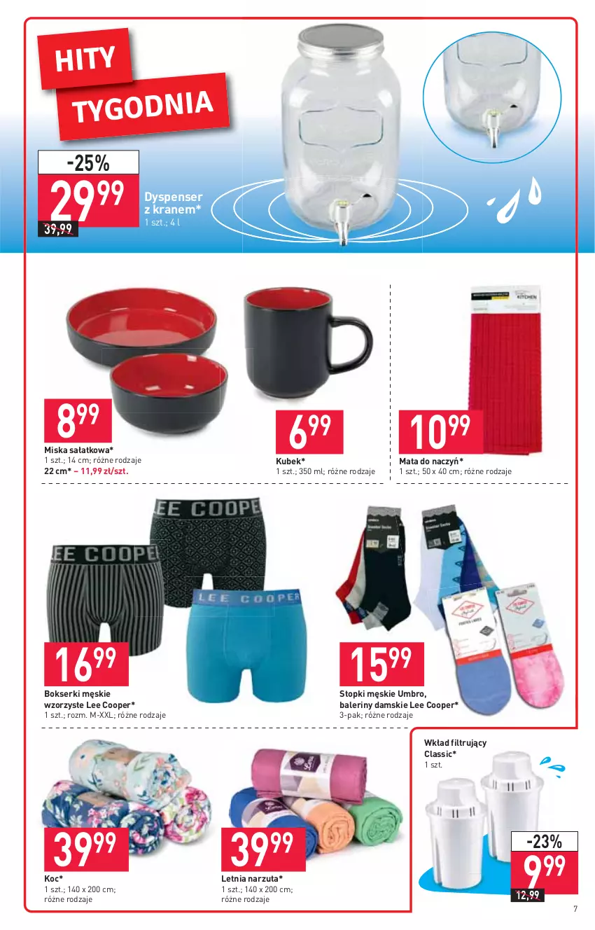 Gazetka promocyjna Stokrotka - Market - ważna 29.07 do 04.08.2021 - strona 7 - produkty: Baleriny, Bokserki, Koc, Kubek, Miska, Narzuta, Sałat, Ser, Top, Wkład filtrujący