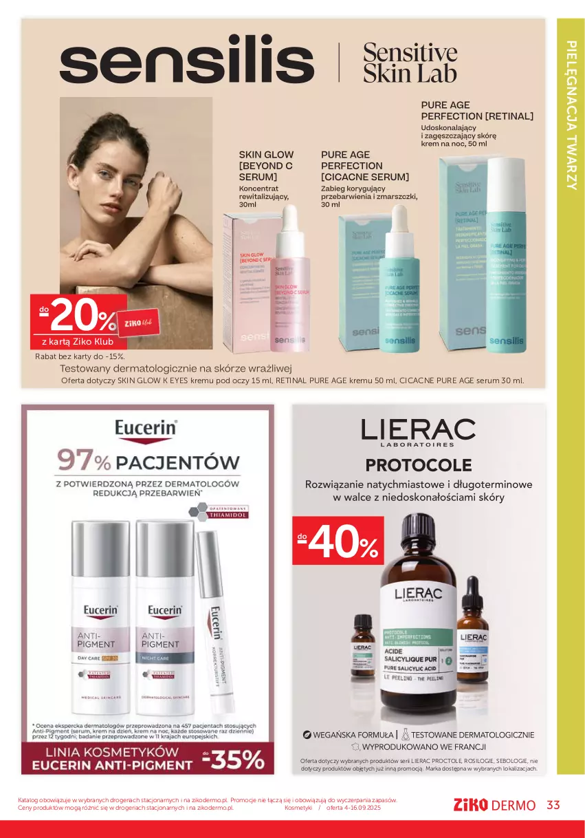 Gazetka promocyjna Ziko - Gazetka Ziko Dermo - ważna 04.09 do 16.09.2025 - strona 33 - produkty: Lierac, Pur, Rum, Ser, Serum