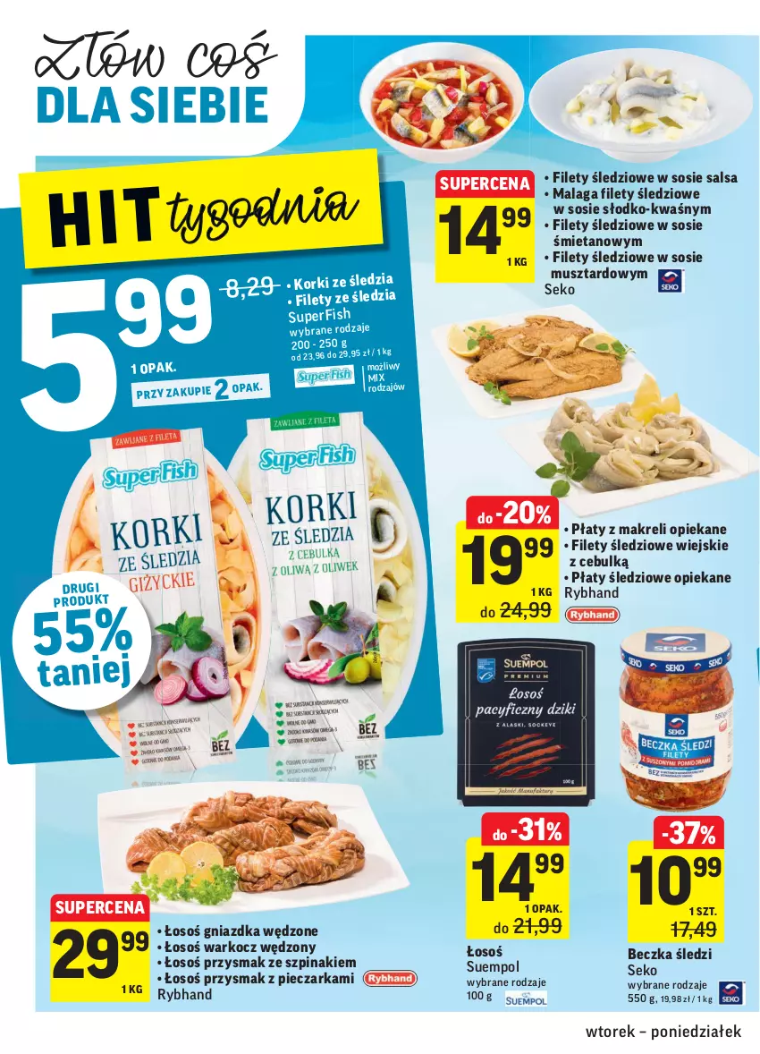 Gazetka promocyjna Intermarche - ważna 18.01 do 24.01.2022 - strona 24 - produkty: Koc, Mus, Piec, Pieczarka, Płaty śledziowe, Salsa, SEKO, Sos, Suempol, Szpinak