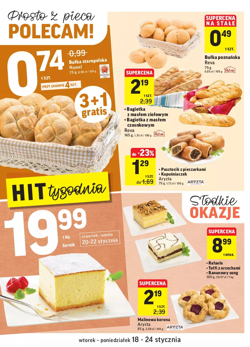 Gazetka promocyjna Intermarche - ważna 18.01 do 24.01.2022 - strona 26 - produkty: Bagietka, Bułka, Fa, Kapuśniaczek, Pasztecik z pieczarkami, Piec, Pieczarka, Ser