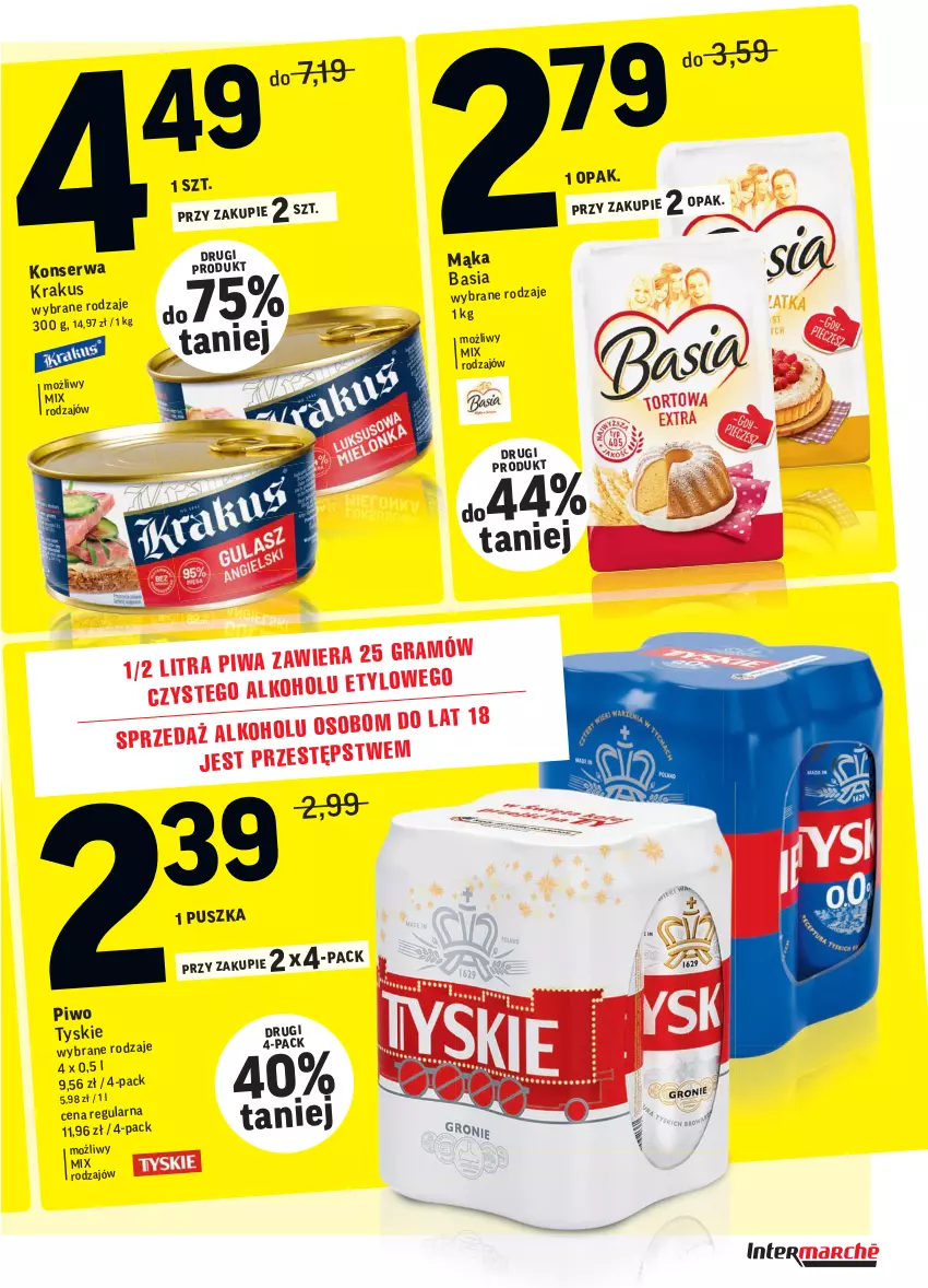 Gazetka promocyjna Intermarche - ważna 18.01 do 24.01.2022 - strona 38 - produkty: Basia, Mąka, Piwo, Ser, Tyskie